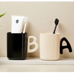 高颜值轻奢带手柄 洗漱杯简约纯色家用刷牙杯