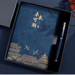 笔记本礼盒套装定制logo商务软皮办公用高颜值厚日记本文具记事本
